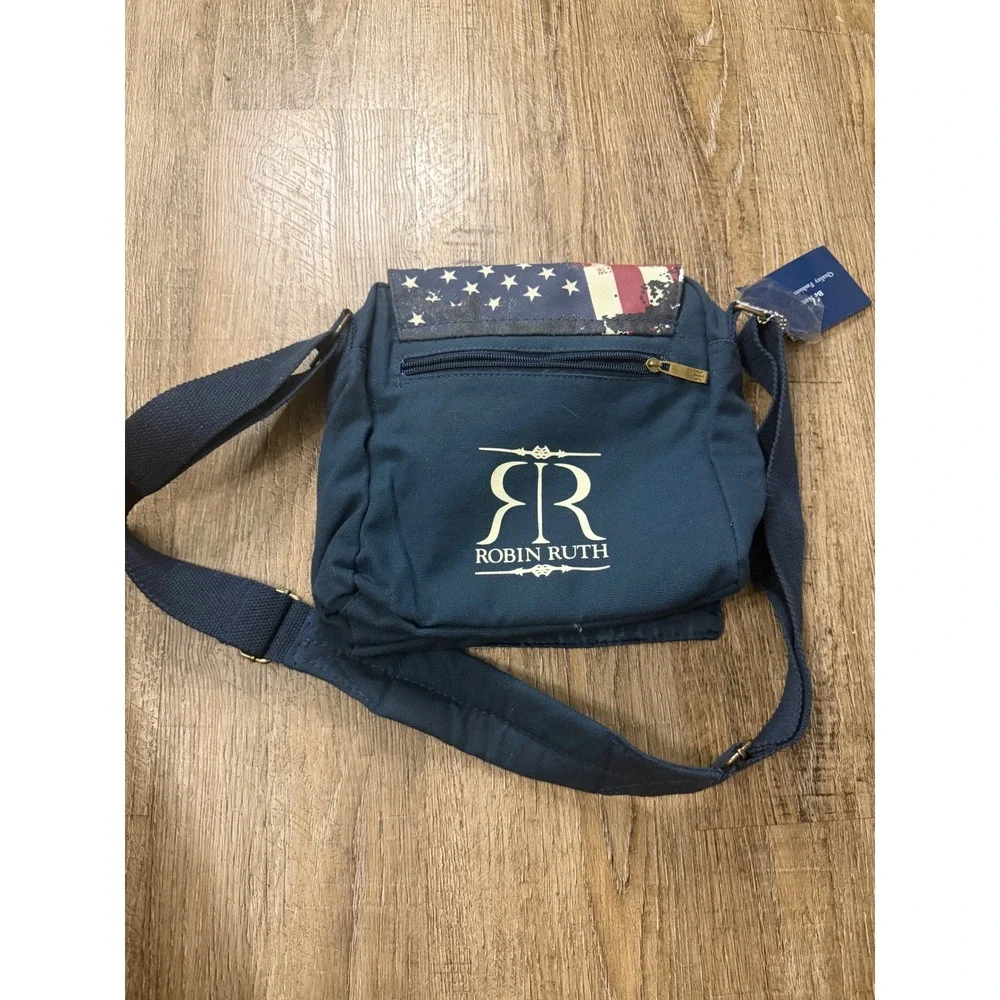 Robin Ruth Washington DC USA Messenger Bag American Flag Canvas Crossbody NEW